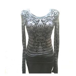 Miss Me embellished distressed long sleeve shirt